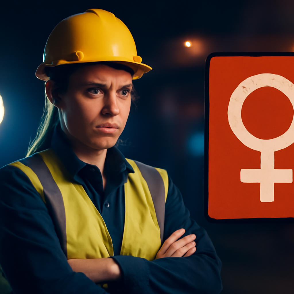 AI-generated editorial illustration for: More action needed to protect female tradies from 'nasty sexism', experts say