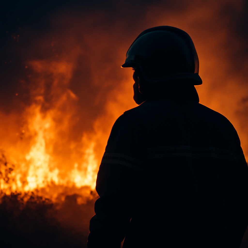 AI-generated editorial illustration for: Graves incendios avanzan en Francia y España