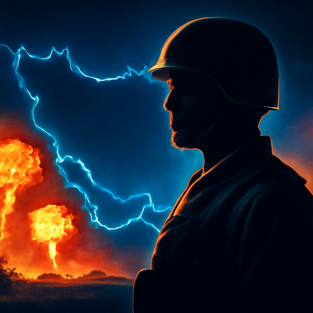 AI-generated editorial illustration for: Brief pause in Iran war ends with new attacks in Iraq and Egypt