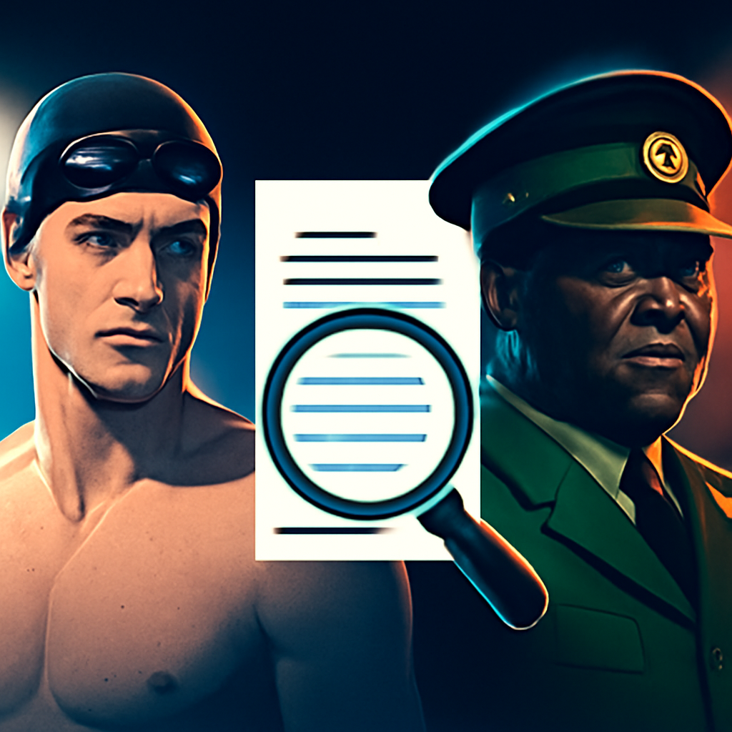 AI-generated editorial illustration for: Quick hits: Swimmer spurns Love Island offer, dictator's grandson's vow