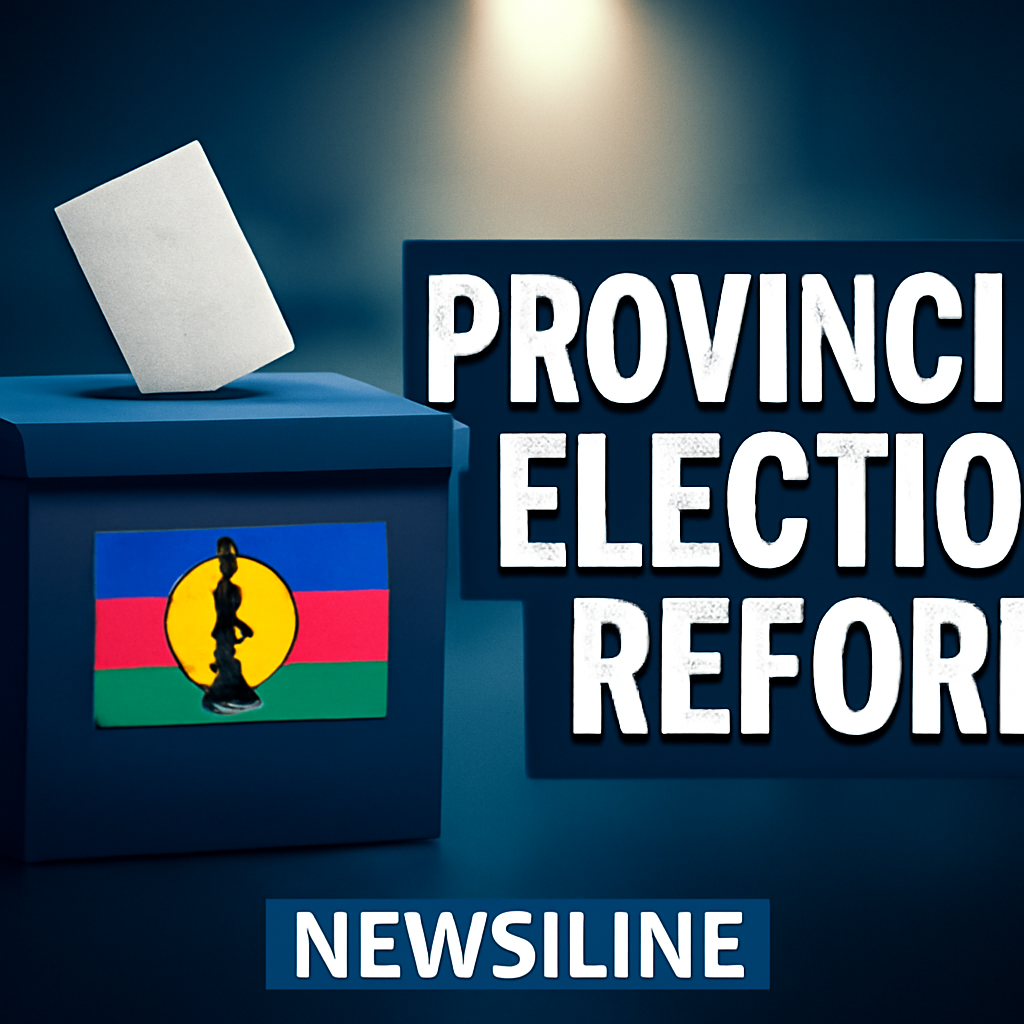 AI-generated editorial illustration for: Derrière l'image : une réforme sur les élections provinciales en Nouvelle-Calédonie