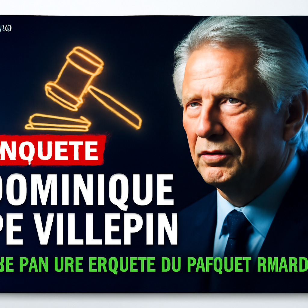 AI-generated editorial illustration for: Dominique de Villepin visé par une enquête du parquet financier dans l'affaire des statuettes