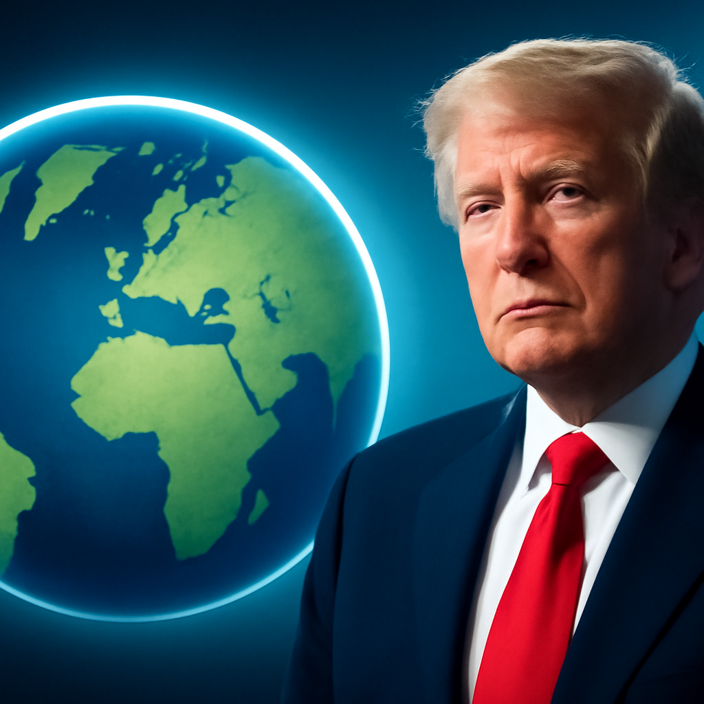 AI-generated editorial illustration for: Trump anuncia un acuerdo para “el desarme total” de Hamás