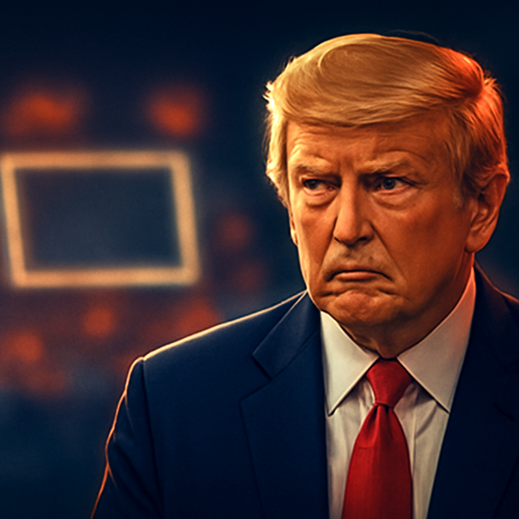 AI-generated editorial illustration for: Reflecting Pool case highlights disconnect between Trump's claims and court record