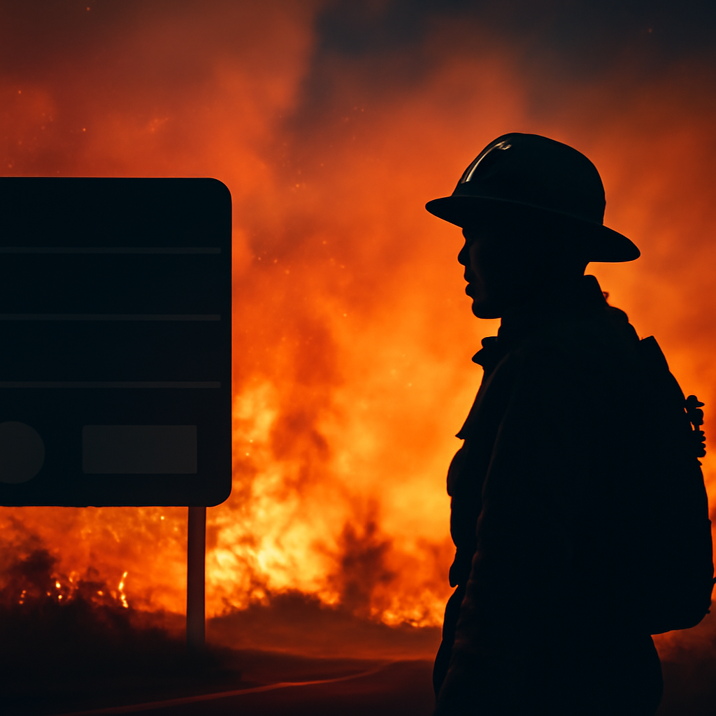 AI-generated editorial illustration for: Incendie aux États-Unis : les feux ne sont toujours pas contenus à Spokane, un suspect arrêté