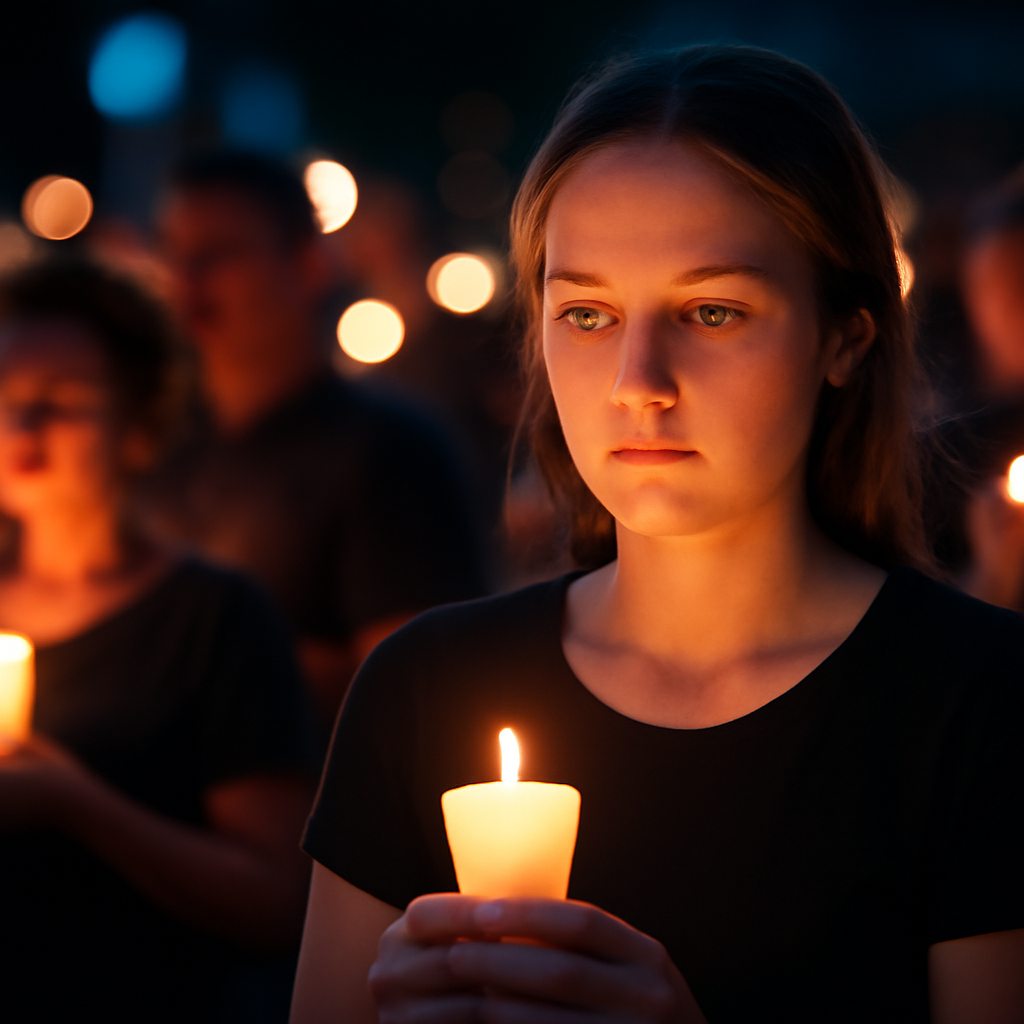 AI-generated editorial illustration for: Cairns community light candles for crash victim Savannah Spence Paige