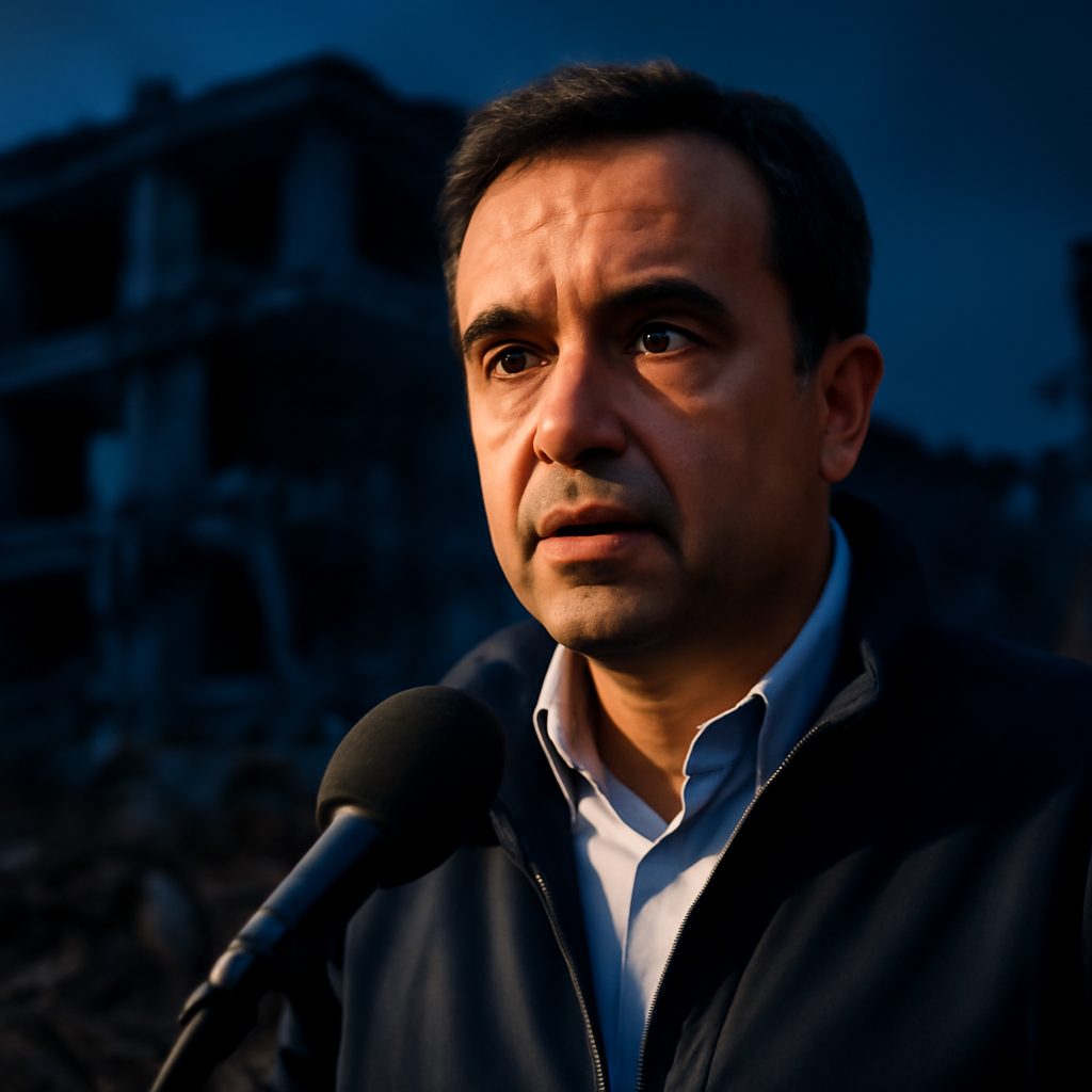 AI-generated editorial illustration for: Alcalde de Cali reporta daños tras terremoto y llama a fortalecer labores de rescate y socorro
