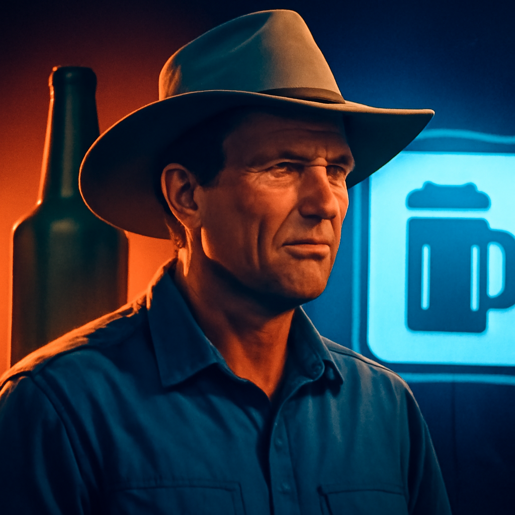 AI-generated editorial illustration for: Risky drinking persists in rural WA despite culture shift