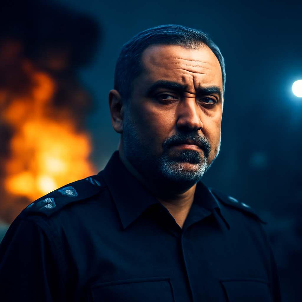AI-generated editorial illustration for: غارات إسرائيلية على غزة تقتل مسؤولاً كبيرا في الشرطة