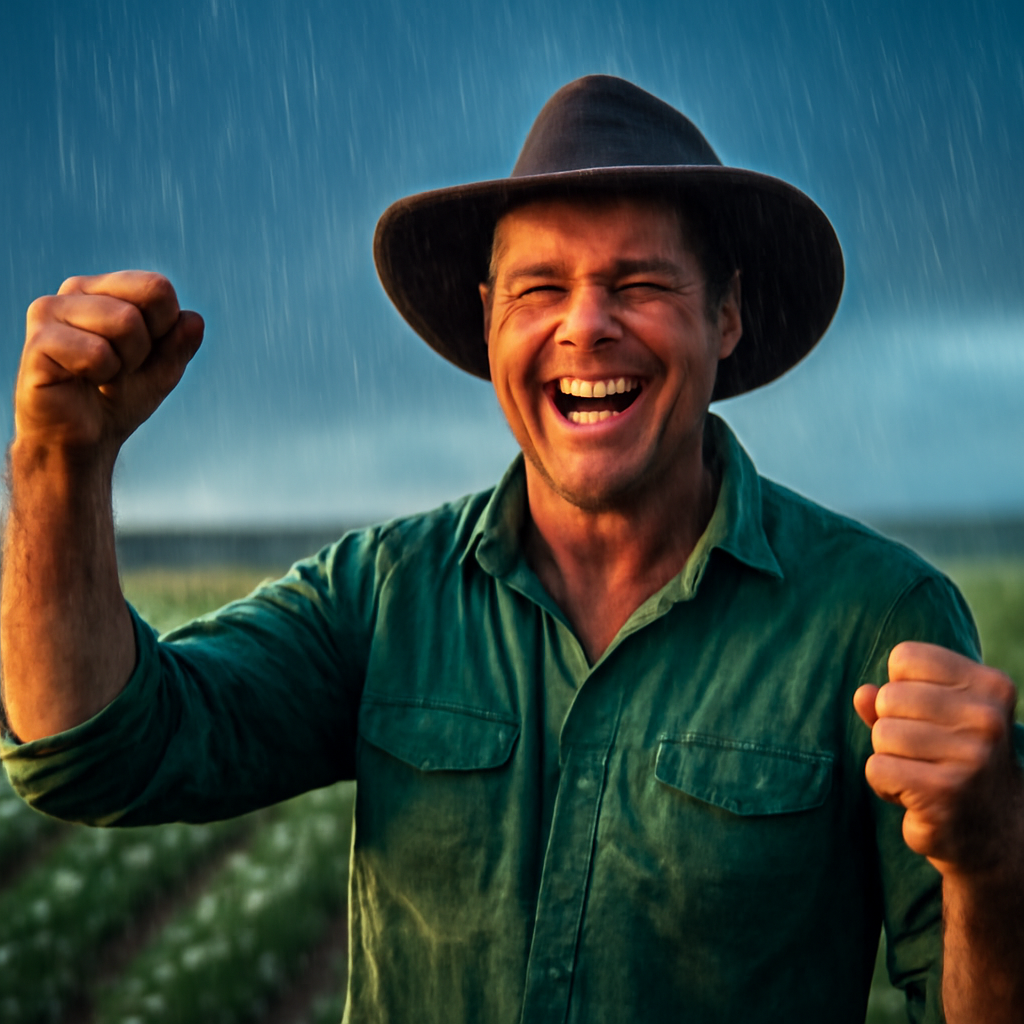AI-generated editorial illustration for: Farmers rejoice as 'once-in-a-lifetime' wet season follows drought