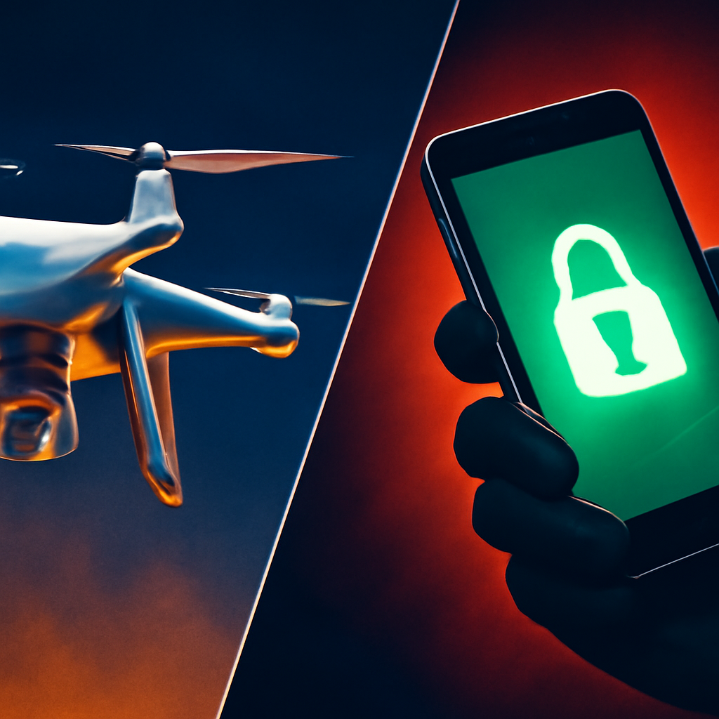 AI-generated editorial illustration for: The Papers: UK-made drones 'strike Russia' and 'phone theft Britain'