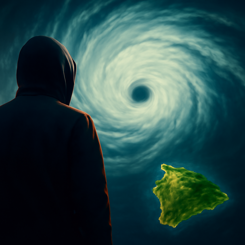 AI-generated editorial illustration for: Hurricane Lala threatens to make landfall on Hawaii's Big Island