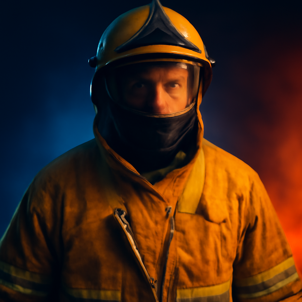 AI-generated editorial illustration for: Broken zips, sleeve sewn shut: Union raises SA firefighter safety concerns