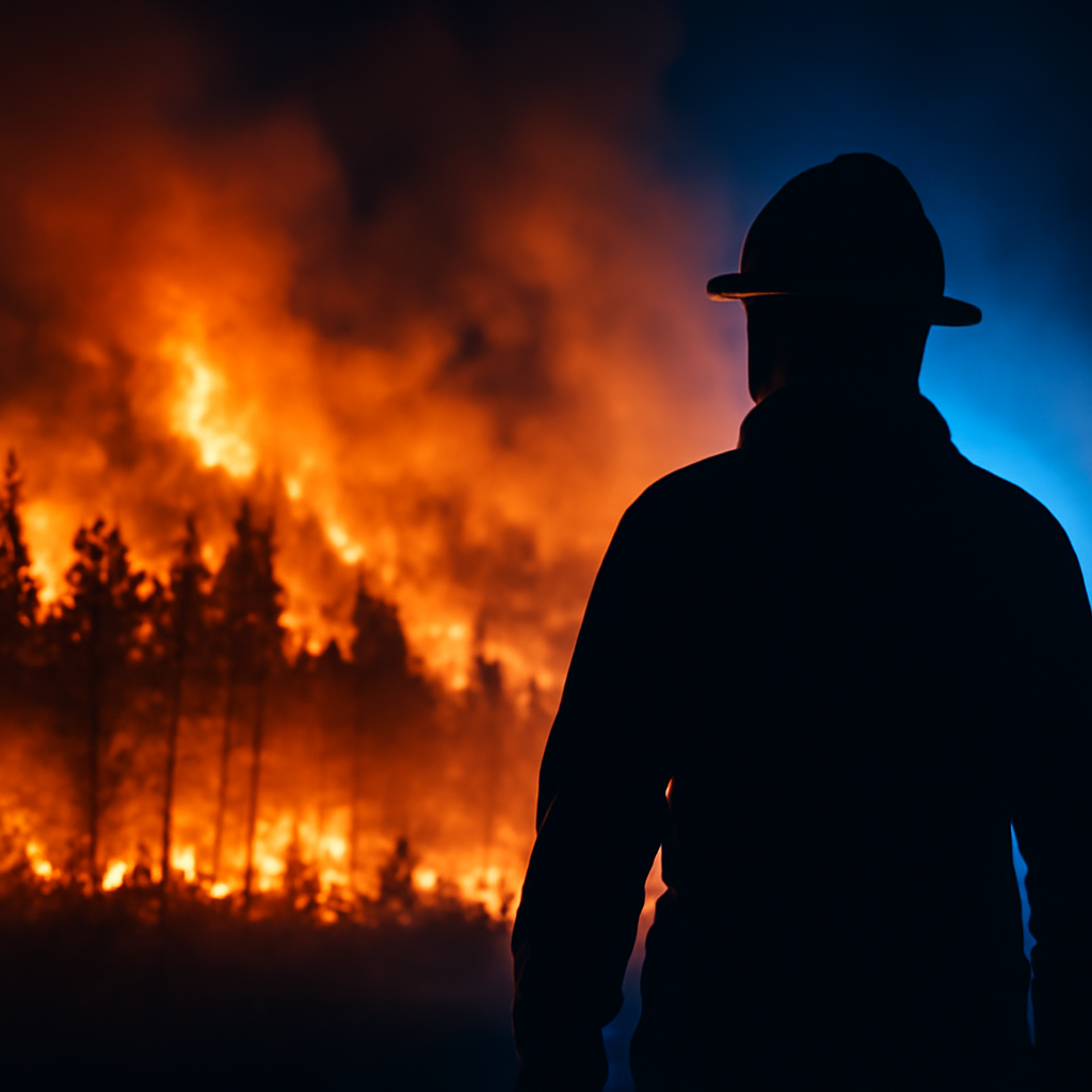 AI-generated editorial illustration for: Hoher Venn: Feuer rückt weiter auf deutsche Grenze zu