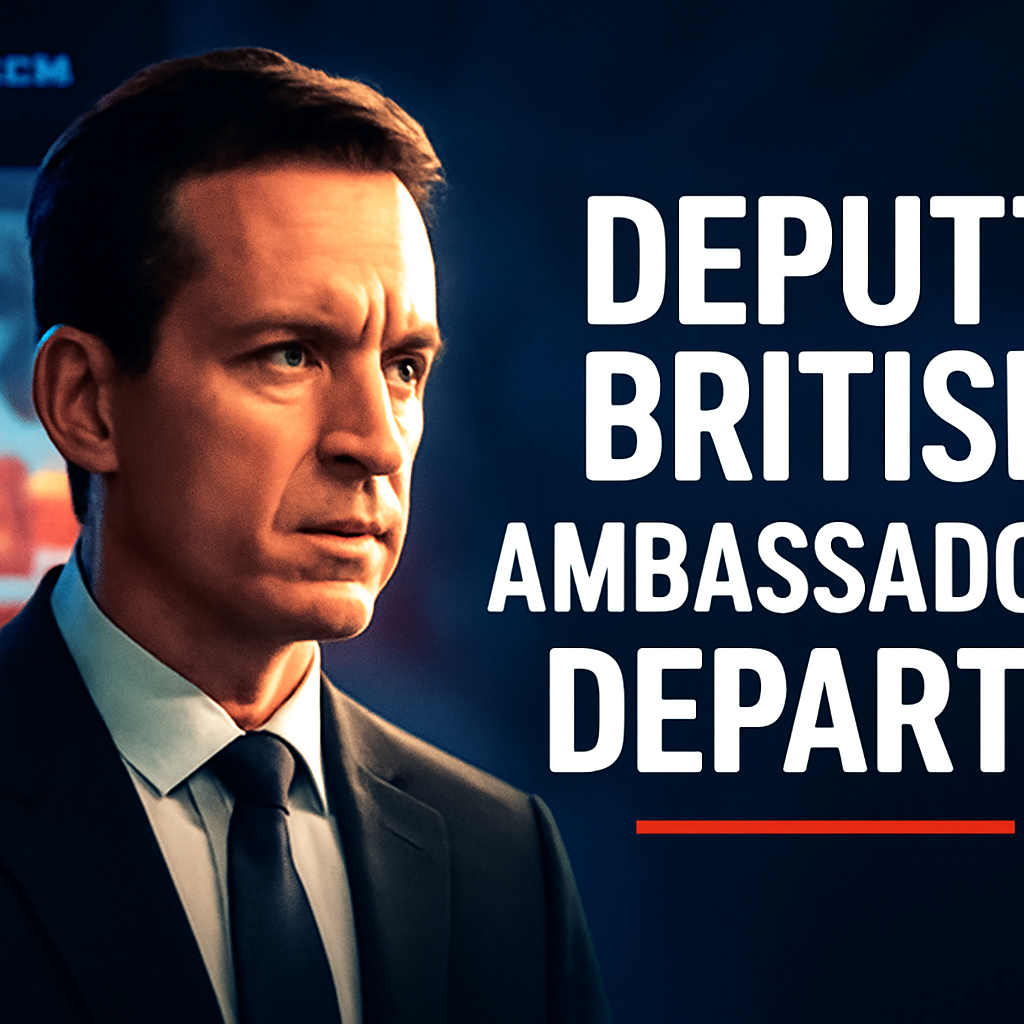 AI-generated editorial illustration for: Deputy British ambassador to US abruptly leaves post