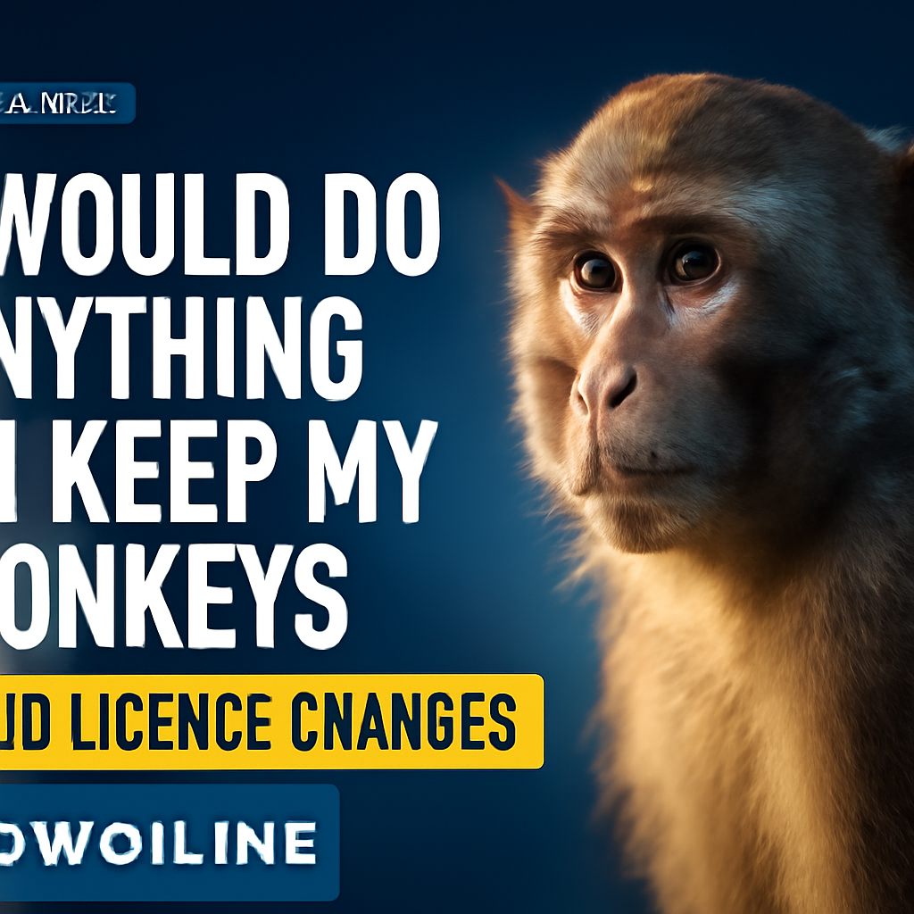AI-generated editorial illustration for: 'I would do anything to keep my monkeys amid licence changes'