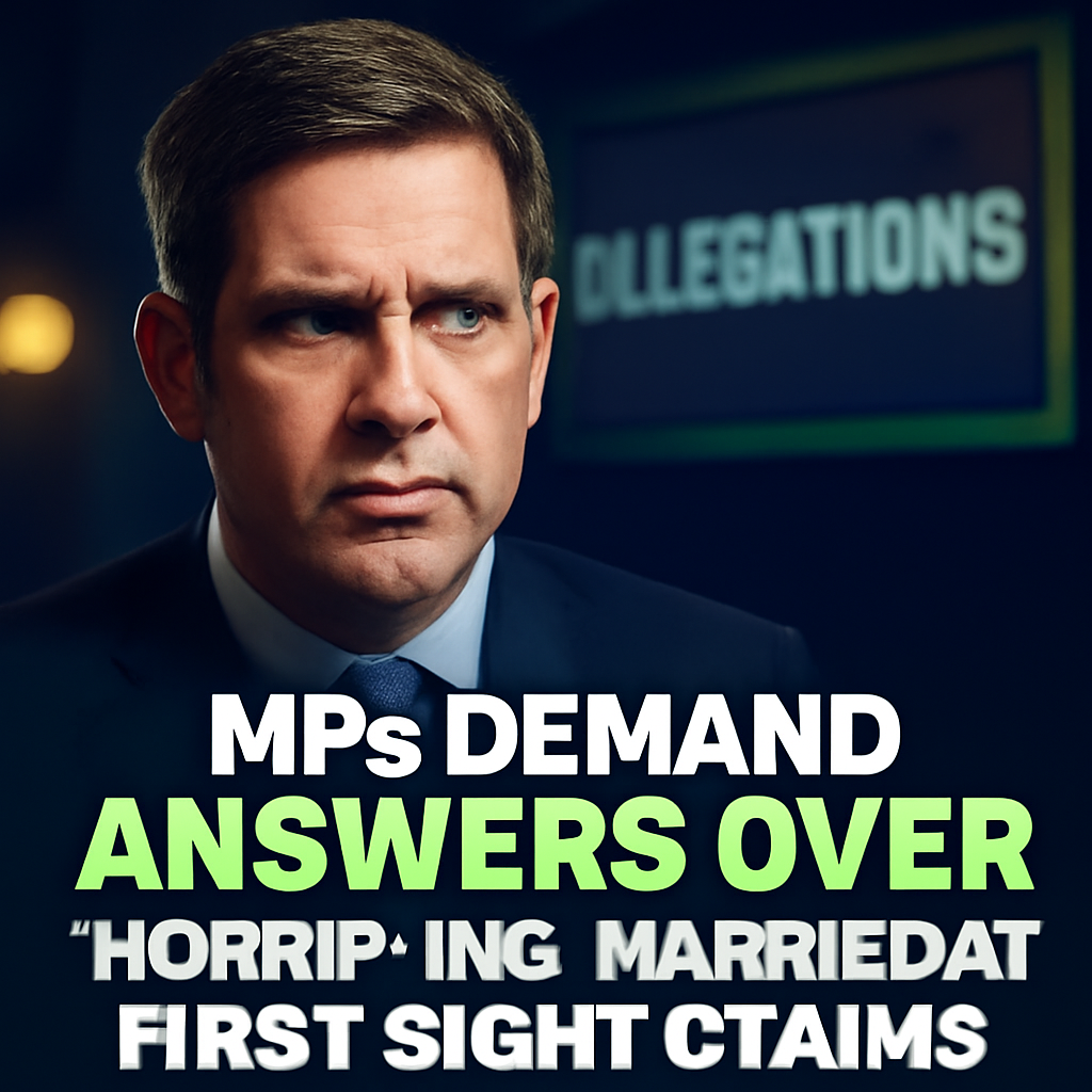 AI-generated editorial illustration for: MPs ask Channel 4 for answers over 'horrifying' Married At First Sight allegations