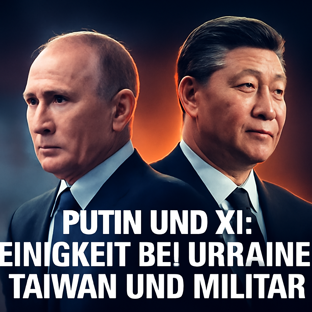 AI-generated editorial illustration for: Putin und Xi: Einigkeit bei Ukraine, Taiwan und Militär
