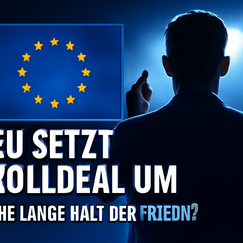 AI-generated editorial illustration for: EU setzt Zolldeal um: Wie lange hält der Frieden?
