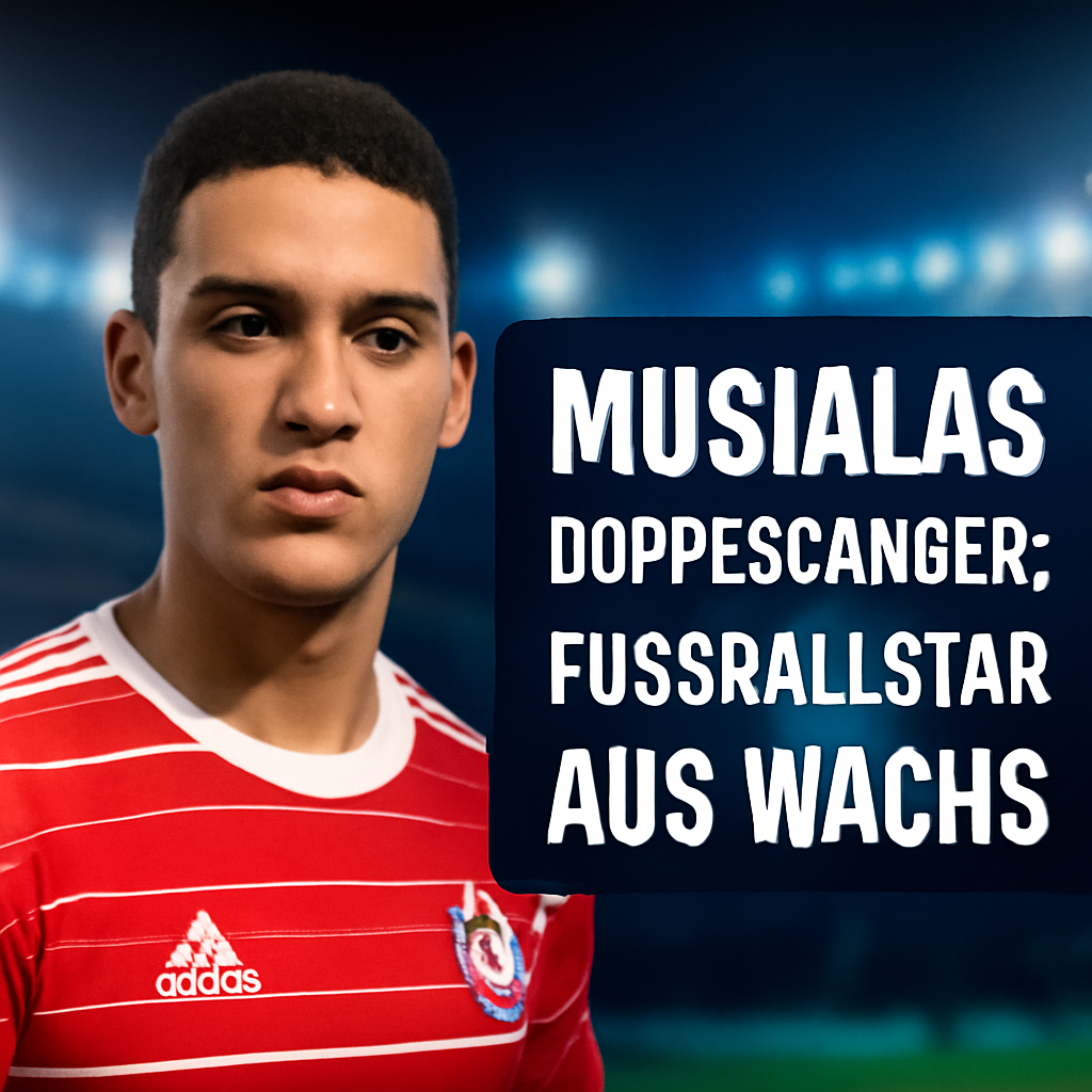 AI-generated editorial illustration for: Musialas Doppelgänger: Fußballstar aus Wachs