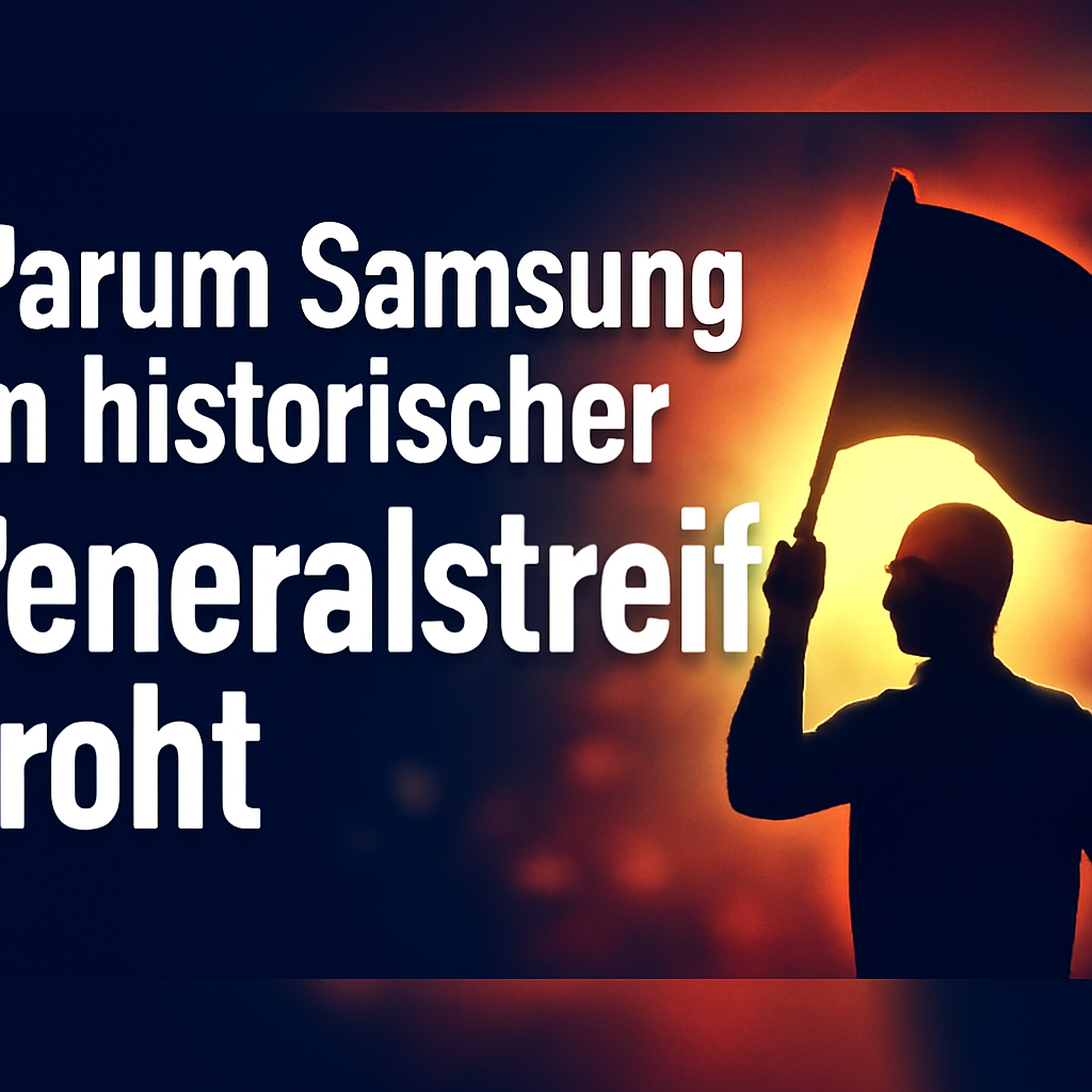 AI-generated editorial illustration for: Warum Samsung ein historischer Generalstreik droht