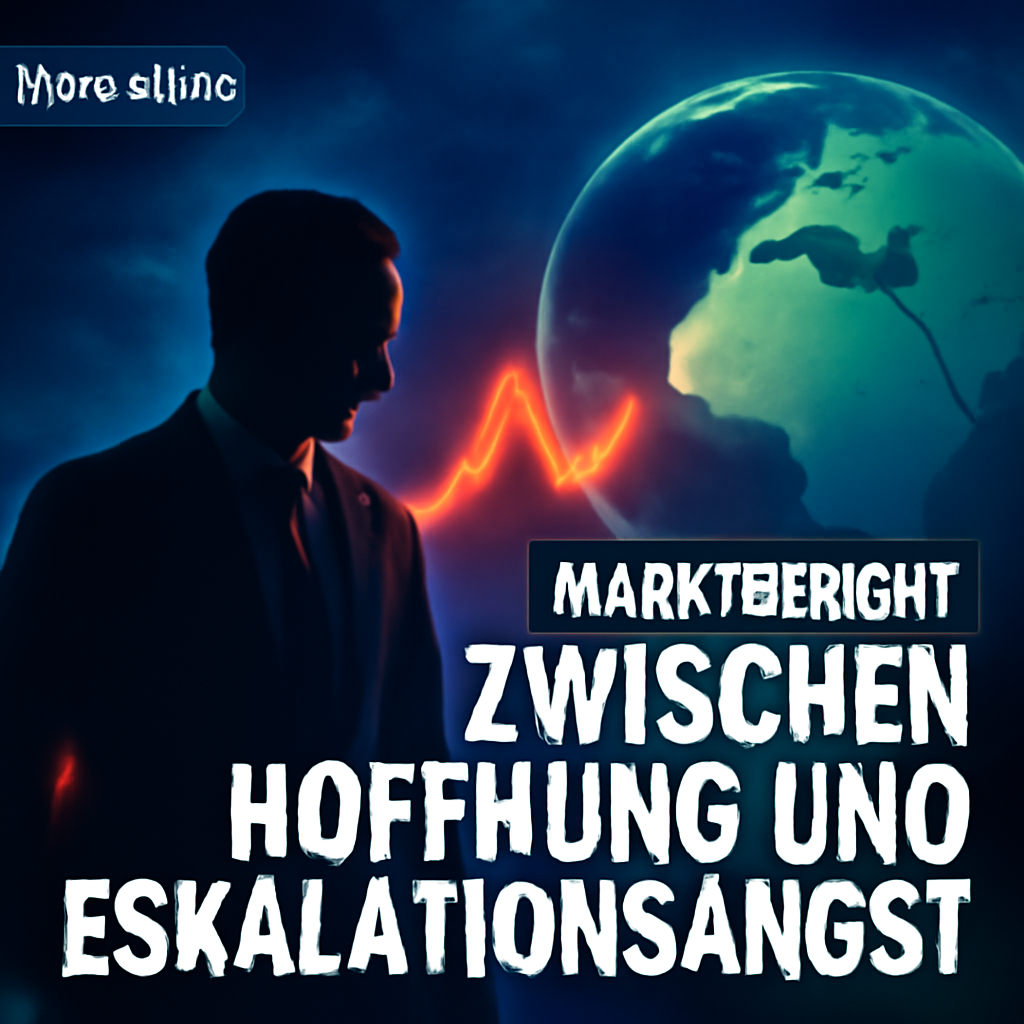 AI-generated editorial illustration for: Marktbericht: Zwischen Hoffnung und Eskalationsangst