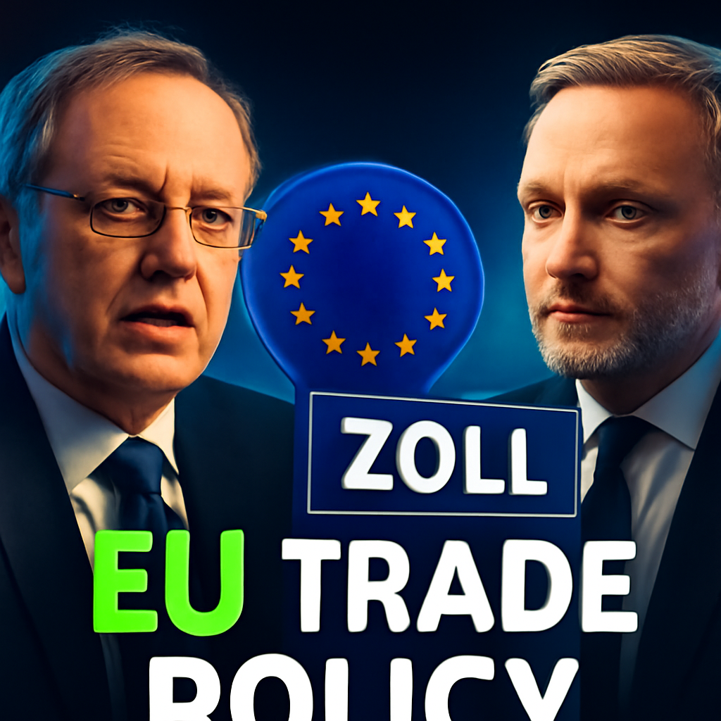 AI-generated editorial illustration for: Andreas Schwab und Bernd Lange zur EU-Zollpolitik