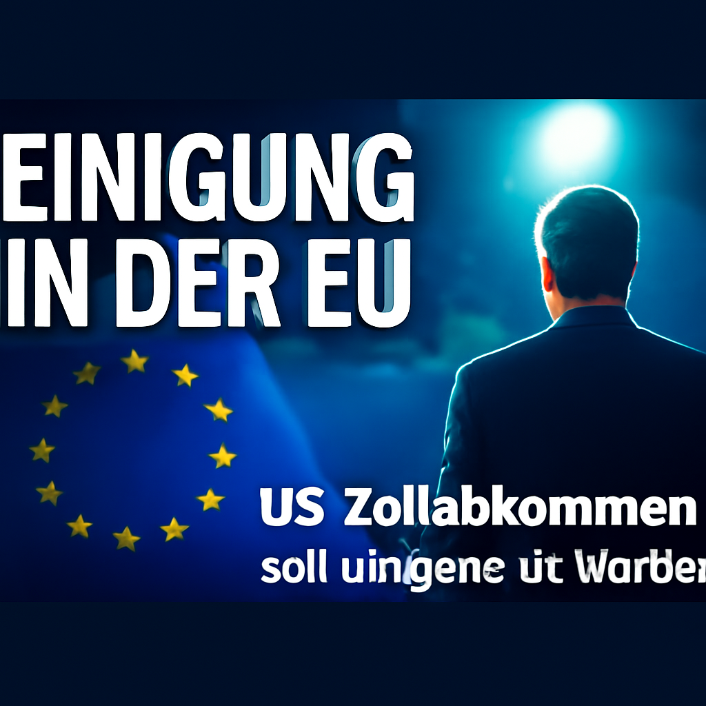AI-generated editorial illustration for: Einigung in der EU: US-Zollabkommen soll umgesetzt werden