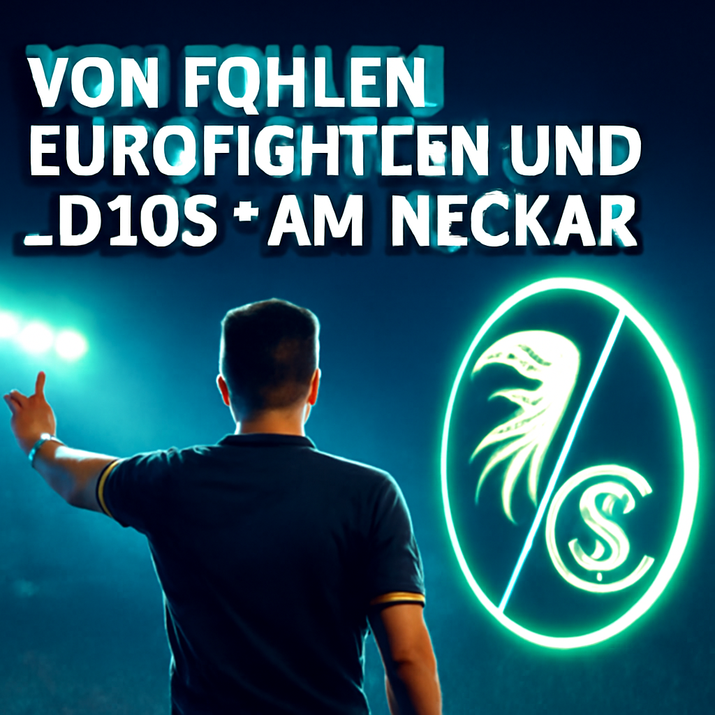 AI-generated editorial illustration for: Von Fohlen, Eurofightern und "D10S" am Neckar