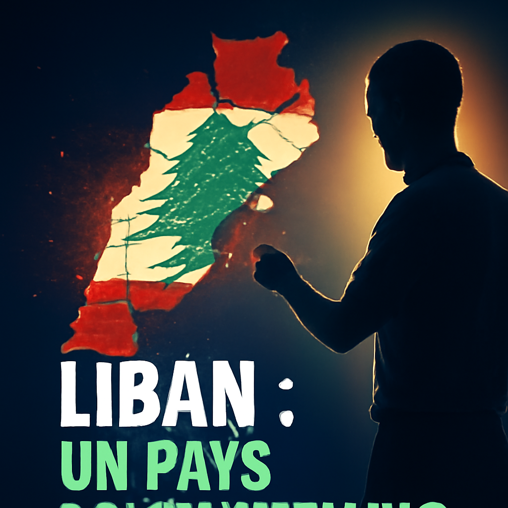 AI-generated editorial illustration for: Liban : un pays en morceaux ? Parlons-en avec C. Domat, B. Tarabey et A. Sarradin
