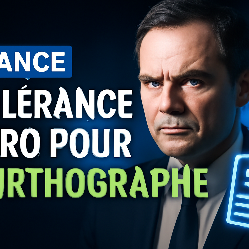 AI-generated editorial illustration for: France : tolérance zéro pour l'orthographe et instauration d'un "âge plancher"