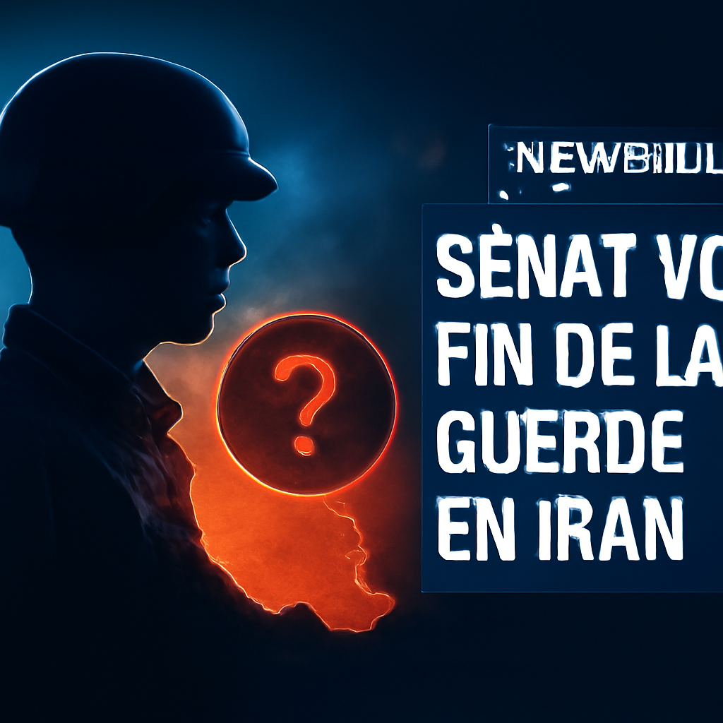 AI-generated editorial illustration for: États-Unis: le Sénat tente de faire passer un texte pour mettre fin à la guerre en Iran