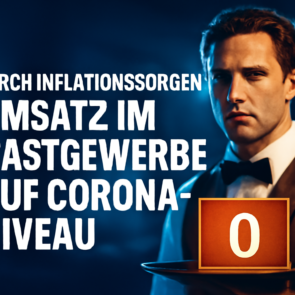 AI-generated editorial illustration for: Durch Inflationssorgen: Umsatz im Gastgewerbe auf Corona-Niveau