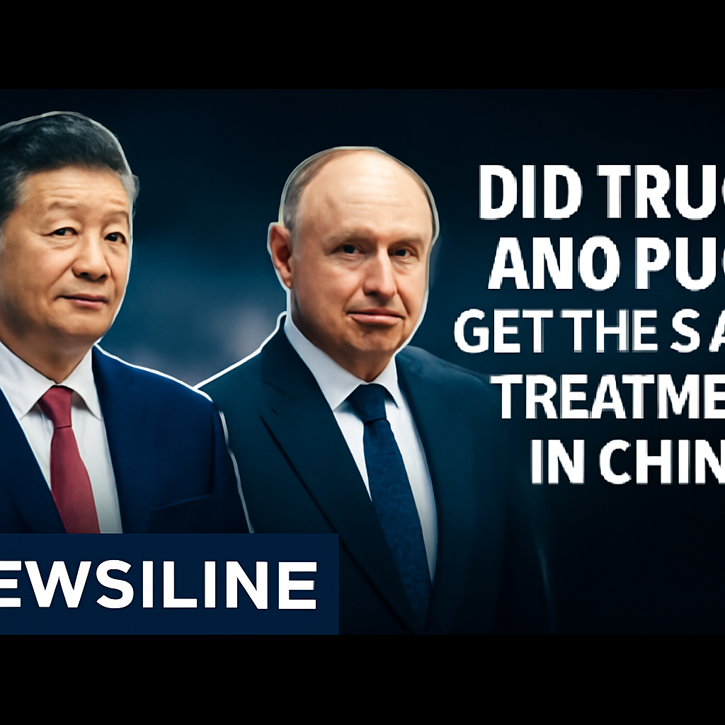 AI-generated editorial illustration for: Watch: Did Trump and Putin get the same treatment in China?