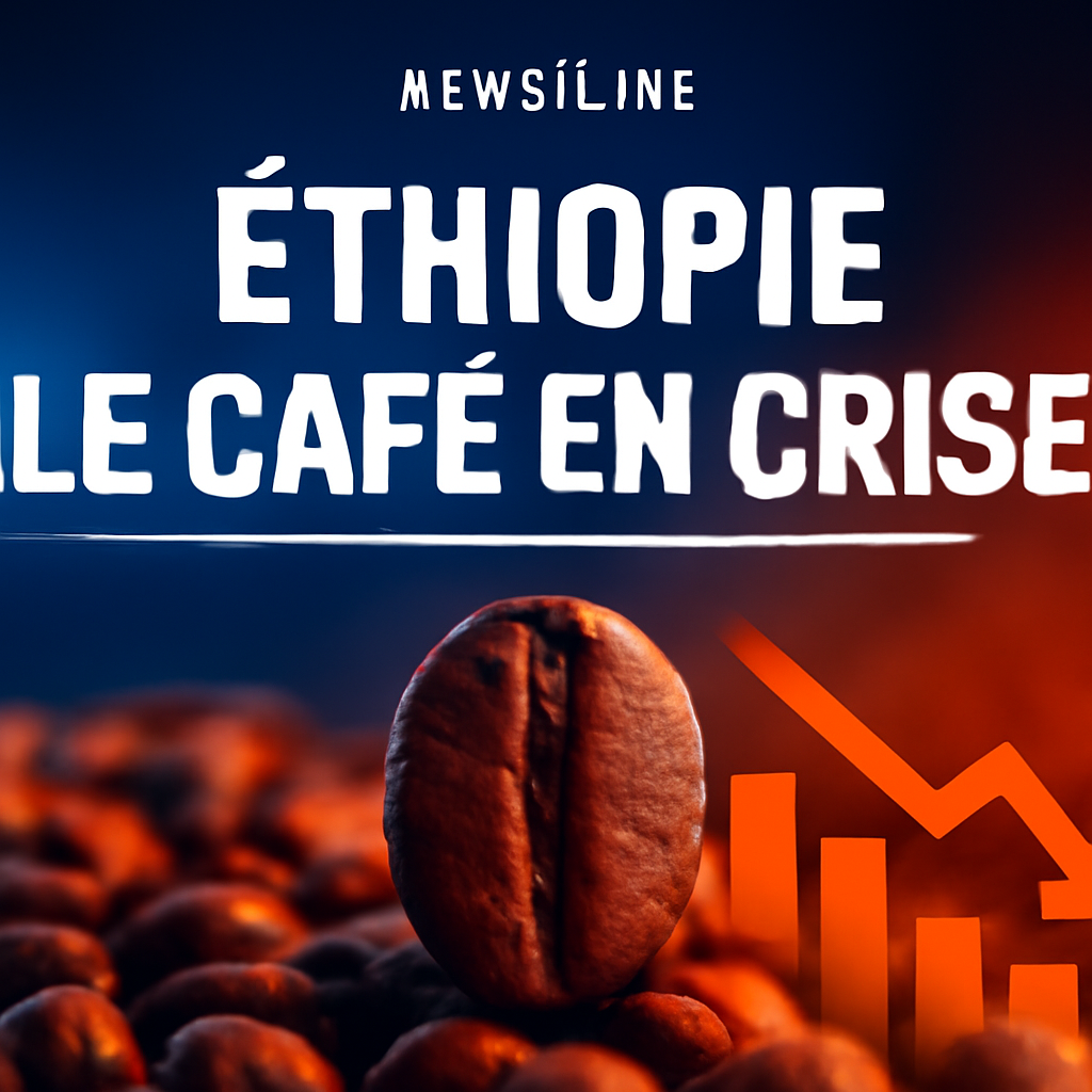 AI-generated editorial illustration for: Éthiopie : le café, premier produit d'export du pays, en crise