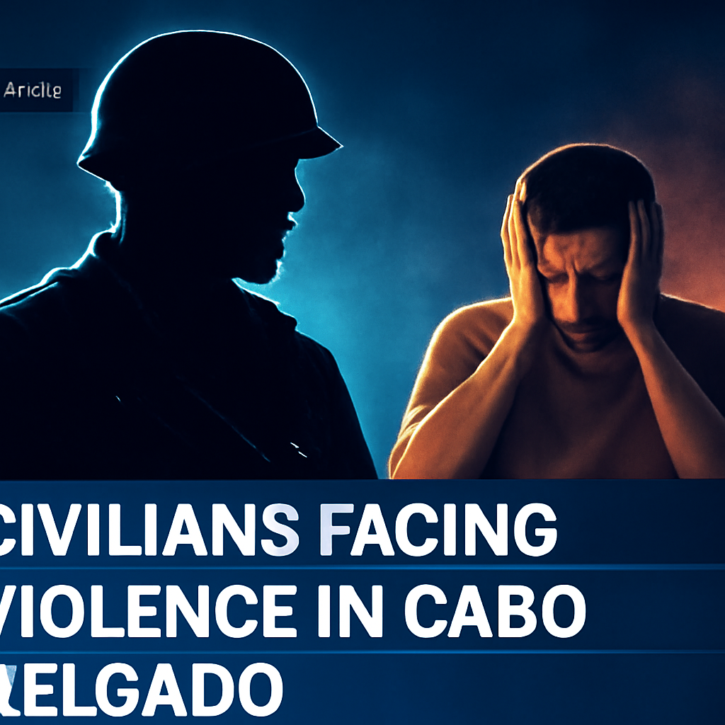 AI-generated editorial illustration for: Mozambique: au Cabo Delgado, les civils font face à la violence de l'armée