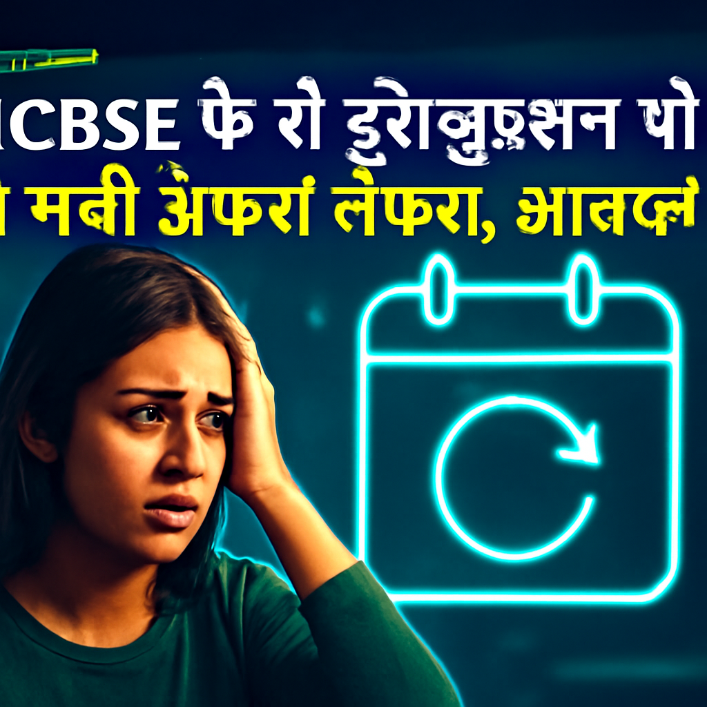 AI-generated editorial illustration for: CBSE के री-इवैल्यूएशन पोर्टल पर मची अफरा-तफरी, आवेदन की तारीख बढ़ी