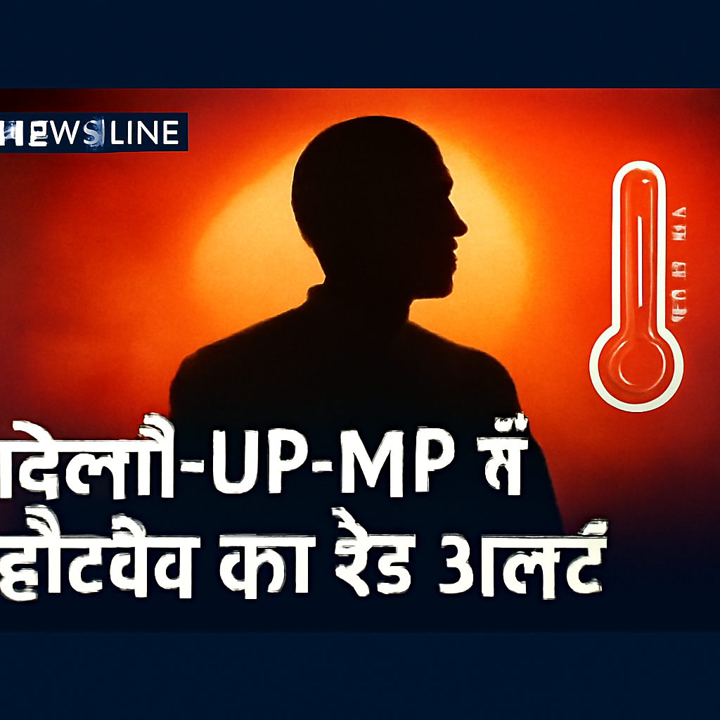 AI-generated editorial illustration for: दिल्ली-UP-MP में हीटवेव का रेड अलर्ट, जानें क्या न करें