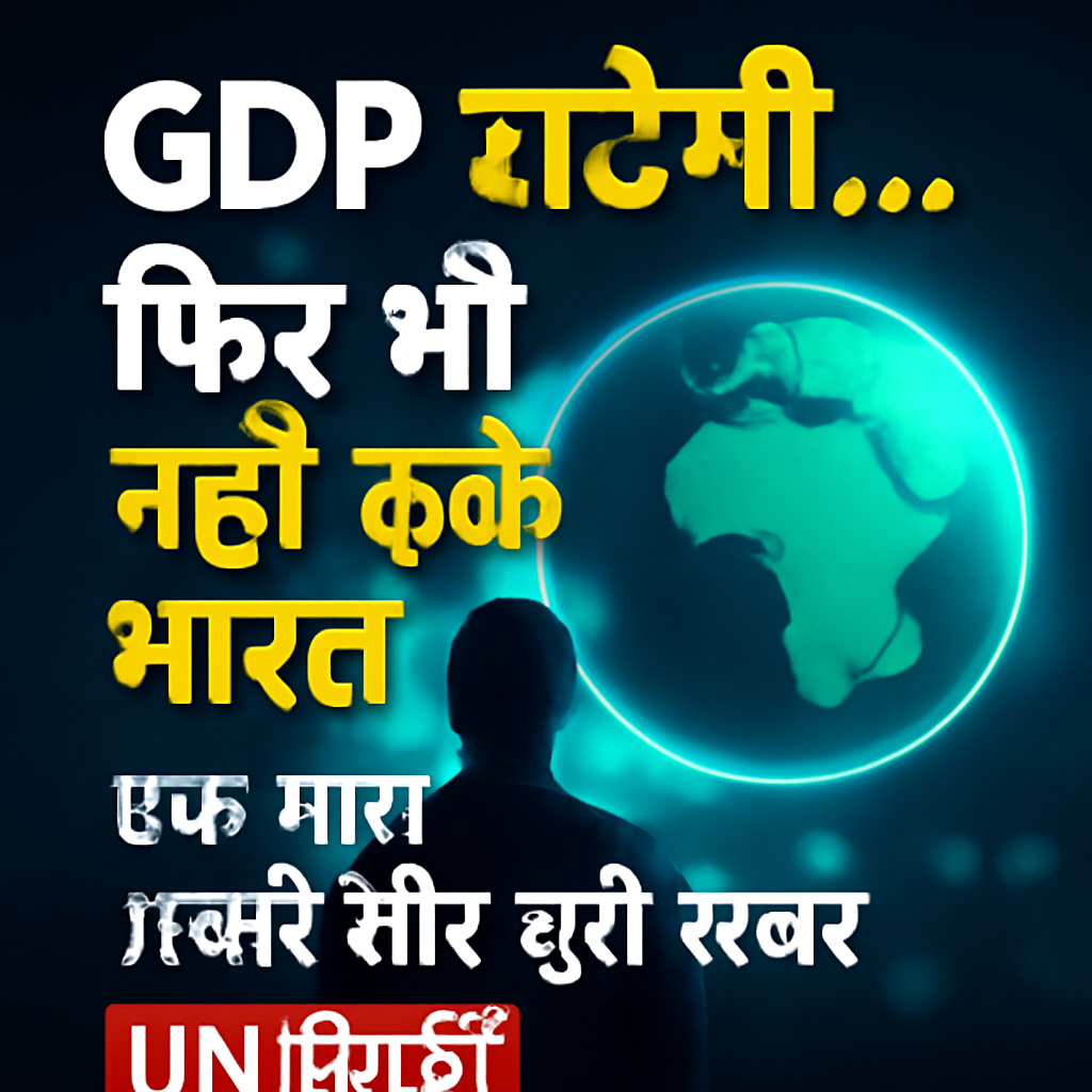 AI-generated editorial illustration for: GDP घटेगी... फिर भी नहीं रुकेगा भारत, एक साथ अच्छी और बुरी खबर