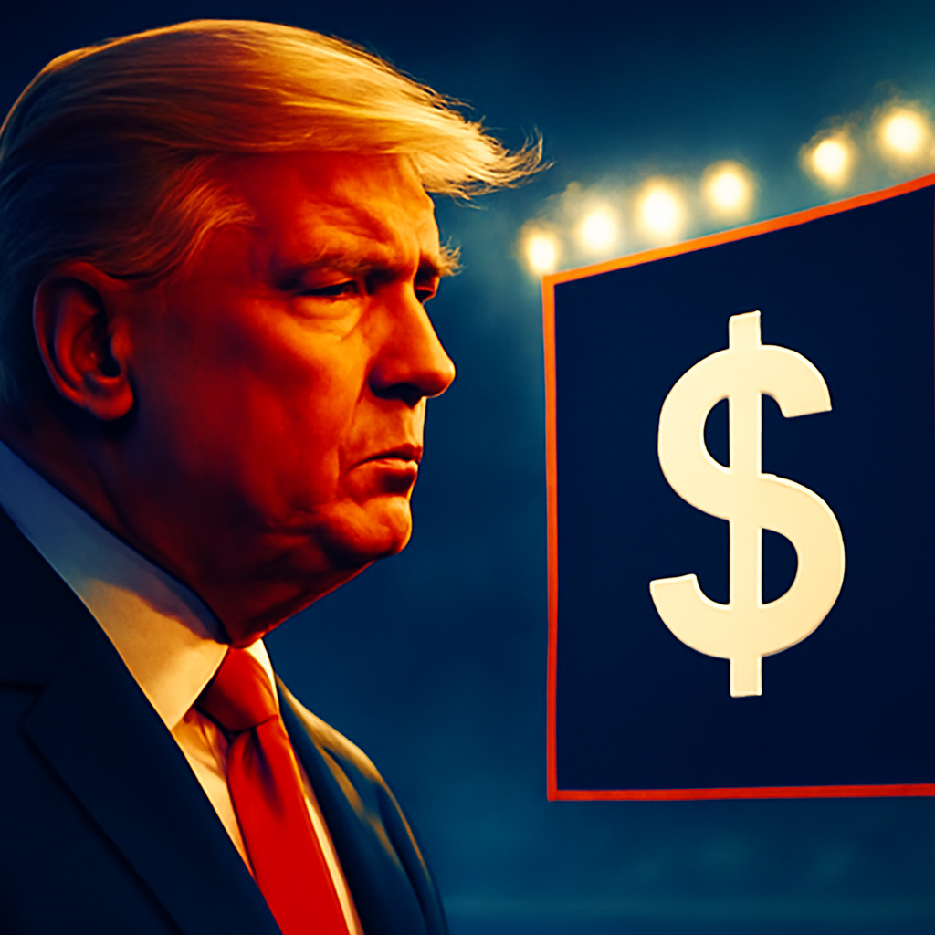 AI-generated editorial illustration for: Trump sets new tariffs on trading partners, covering nearly all U.S. imports