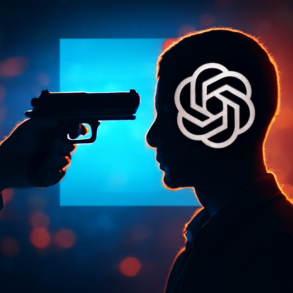 AI-generated editorial illustration for: Warning shot or publicity stunt - how worried should we be about the OpenAI hack?