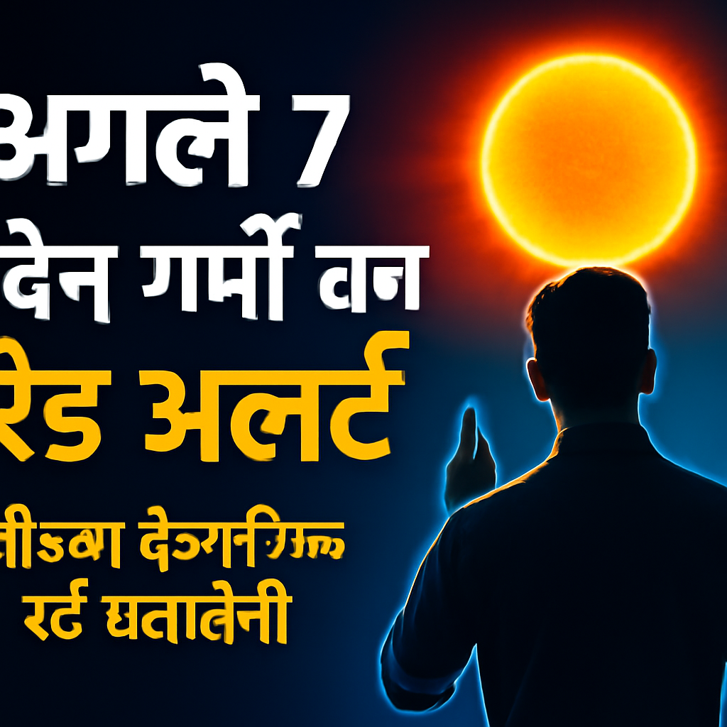 AI-generated editorial illustration for: अगले 7 दिन गर्मी का रेड अलर्ट, मौसम वैज्ञानिक दे रहे ये चेतावनी